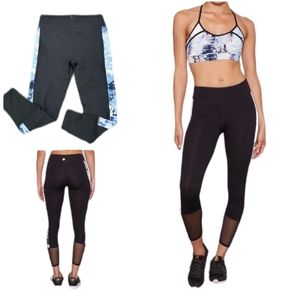 NWT Threads 4 Thought Black Slieas Capri Color Block Mesh Leggings